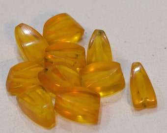 Beads Yellow Resin Cone Vintage Beads 15mm