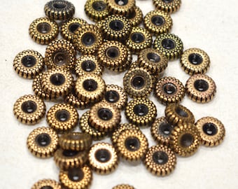 Beads Gold Grooved Round Beads 10mm