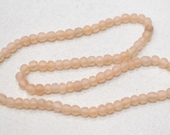 India Small Frosted Pink Glass Beads