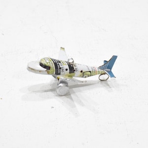 Boeing Jet Upcycled Toy Tin Jet Plane