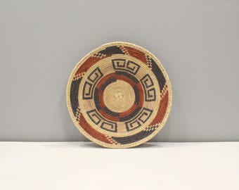 African Basket Botswana Natural Colors South Africa Woven Palm Food Basket