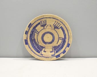 African Basket Botswana Natural Colors South Africa Woven Palm Food Basket