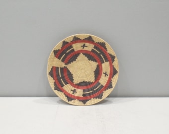 African Basket Botswana Natural Colors South Africa Woven Palm Food Basket