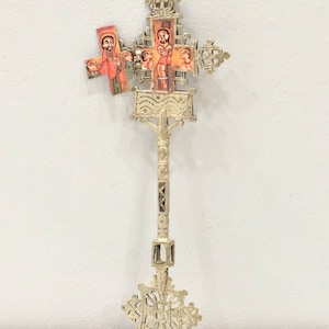 Ethiopian Icon Painted Coptic Cross