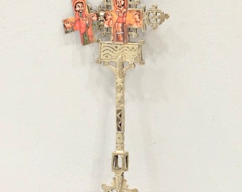 Ethiopian Icon Painted Coptic Cross