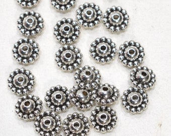 Chinese Silver Flower Beads