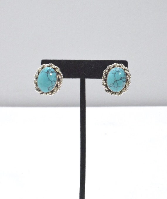 Sterling Silver Turquoise Clip Earring