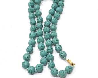 Beads Chinese Round Turquoise Cinnabar Bead Strand