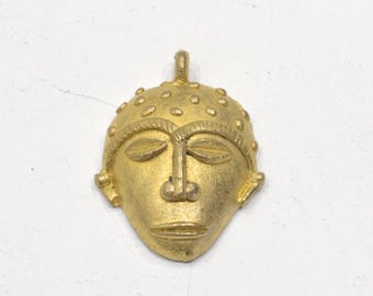 Pendant African Brass Baule Mask Pendant
