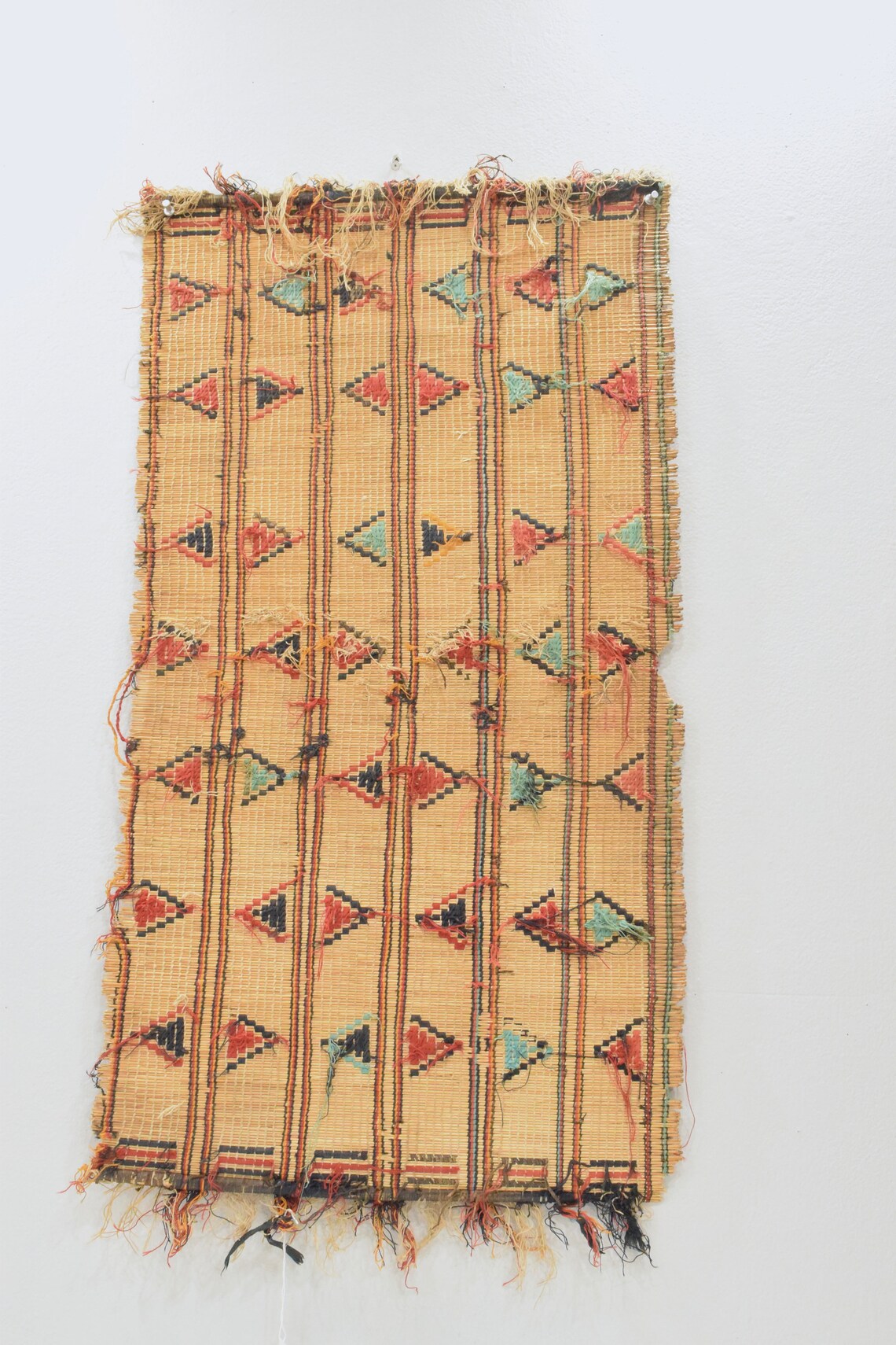 African Tuareg Woven Straw Leather Tribal Tuareg Mat Mali Etsy