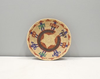 African Basket Botswana Natural Colors South Africa Woven Palm Food Basket