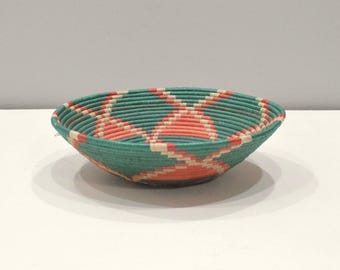 African Venda Basket Natural Woven Palm South African