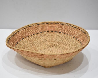 Baskset African Hausa Nigeria Woven Grass Basket