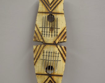 Piano African Zulu South Africa Double Wood Gourd Thumb Piano