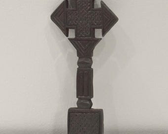 Ethiopian Wood Carved Coptic Cross Tuareg Tribe North Africa