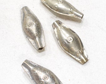 Middle Eastern Kuchi Silver Tube Beads