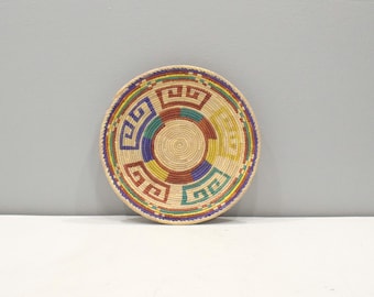 African Basket Botswana Natural Colors South Africa Woven Palm Food Basket