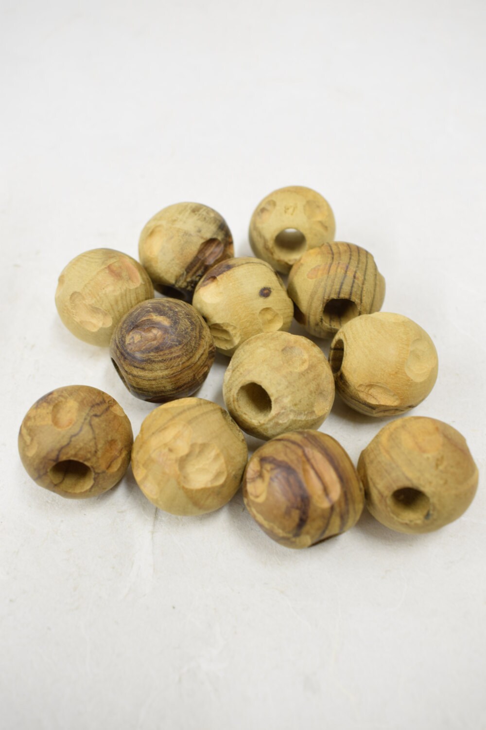 Beads Olive Wood Round Natural Healing Wood Handmade Middle East Carved