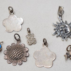 Beads Sterling Silver Mixed Bag Pendants Charms 15-24mm