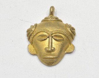 Pendant African Brass Baule Mask Pendant