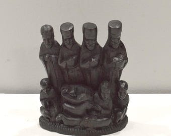 African Statue Nativity Relief Ebony Wood Christmas Nativity Tanzania