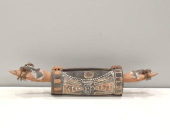 Papua New Guinea Crocodile Face Split Gong Wood Drum