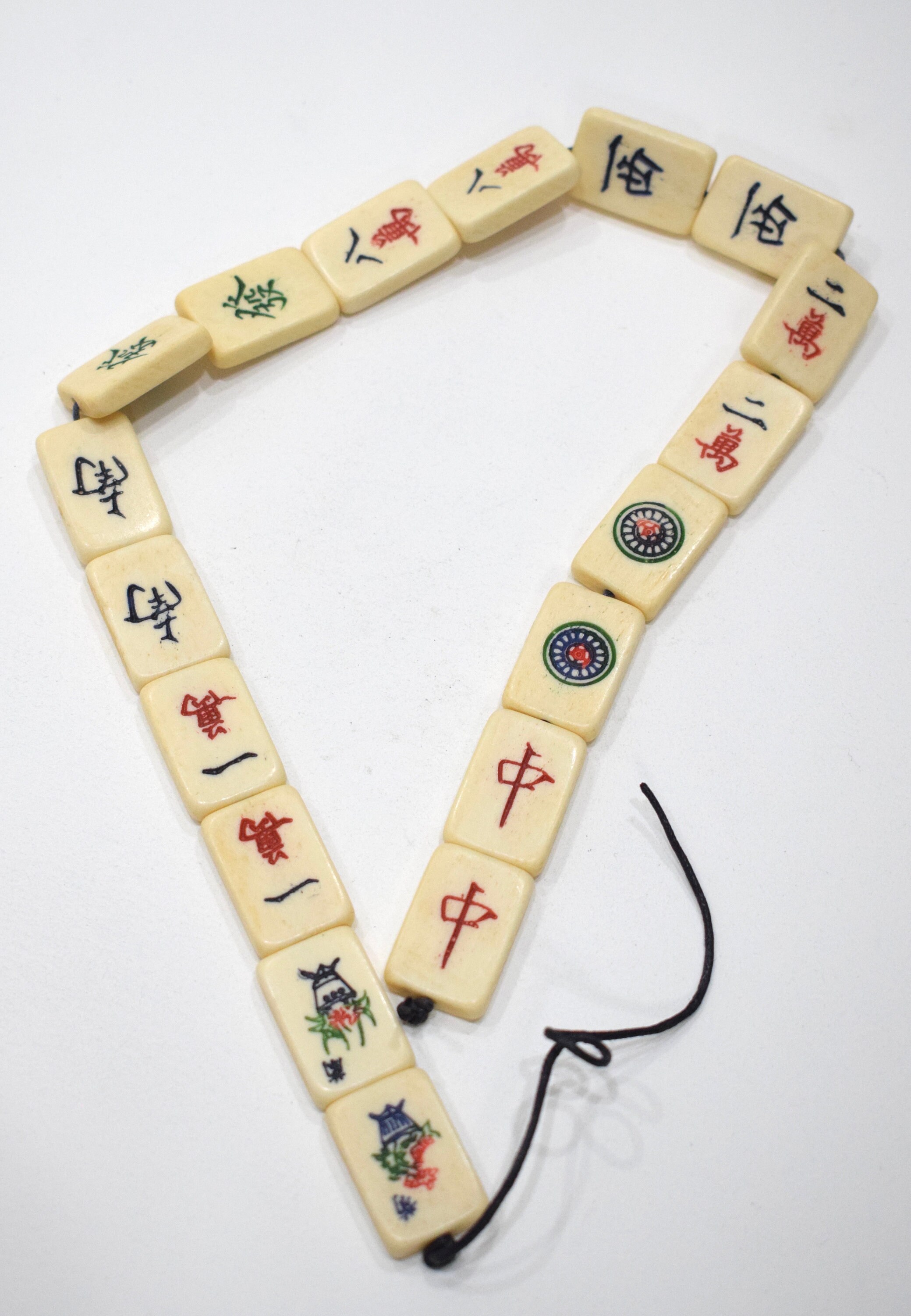 Beads Chinese Bone Mahjong Tile Rectangular 25mm 1