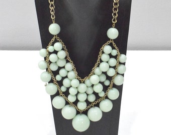 Mint Green Bubble Gold Necklace