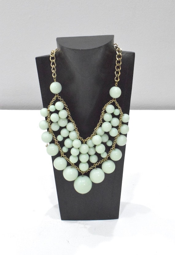 Mint Green Bubble Gold Necklace