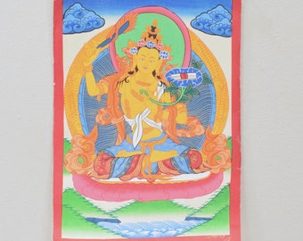 Tibetan Thangka Silk Hand Painted Buddhist Deity