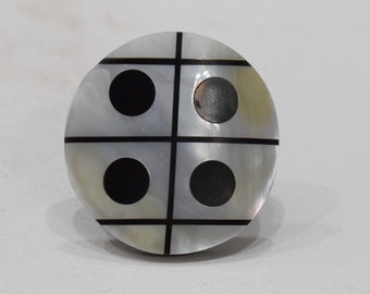 Ring Black Horn Inlaid Mother of Pearl Ring Indonesia
