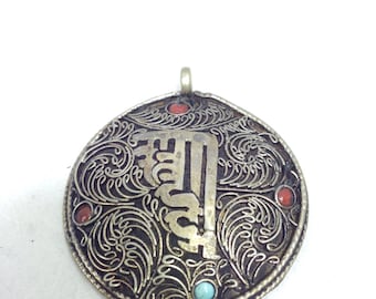 Pendant Tibetan Silver Om Mandala Pendant