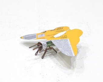 African Folk Art Toy Butterfly Recycled Tin Can Tanzania