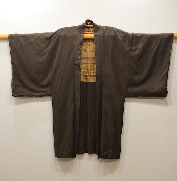 Kimono Japanese Brown Silk Kimono