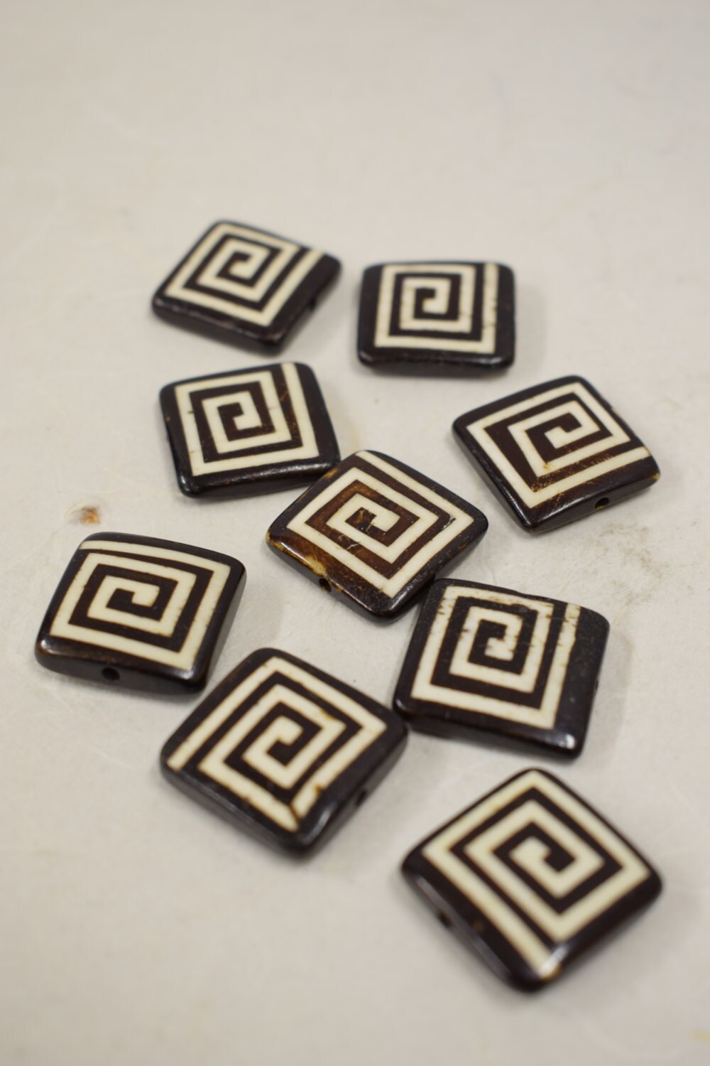 Beads Vintage African Batik Bone Square Tribal Bead Handmade Jewelry