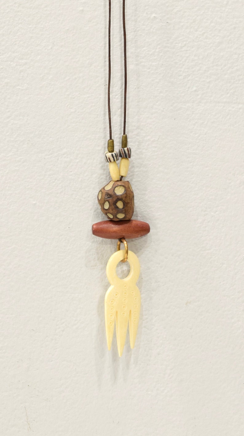 Necklace African Bone Comb Cord Necklace
