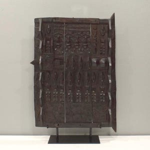 African Dogon Carved Wood Granary Door Mali
