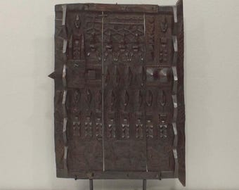 African Dogon Carved Wood Granary Door Mali