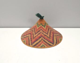 African Nubian Woven Plate Cover Basket