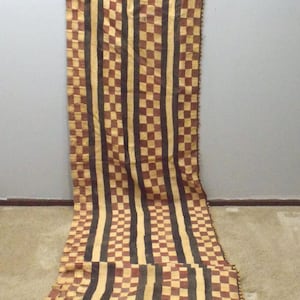 African Natural Woven Kuba Raffia Cloth Congo