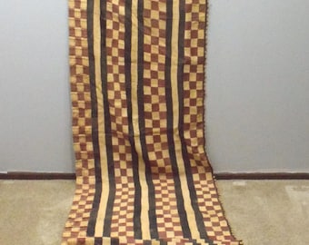 African Natural Woven Kuba Raffia Cloth Congo