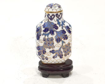 Chinese Cloisonne' Flower Vase on Wooden Stand