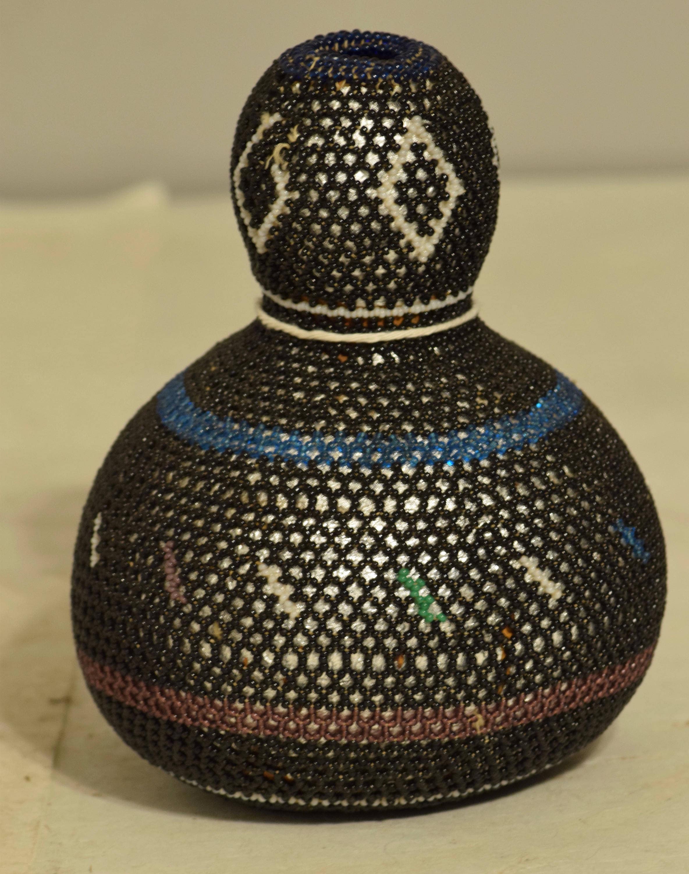 African Endeble Beaded Lidded Gourd South Africa