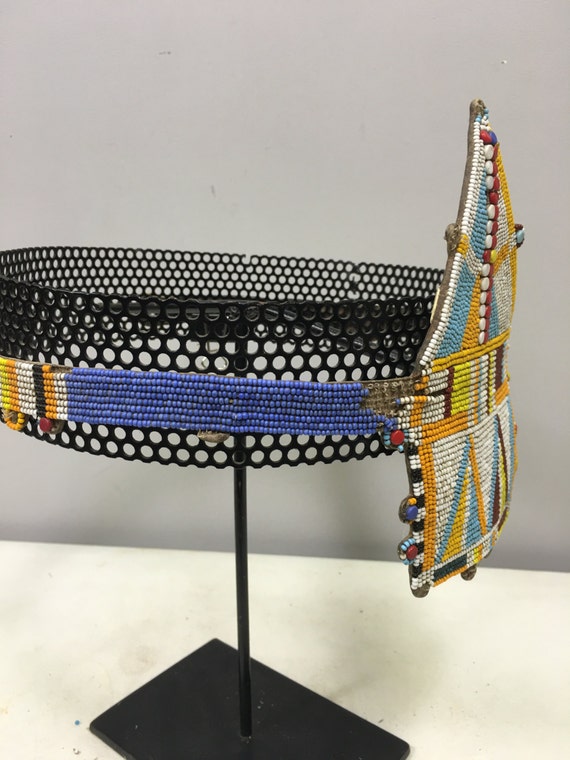 African Belt Masai Men’s Belt Beaded Handmade Blu… - image 5