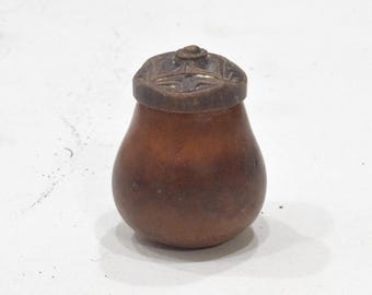 Indonesian Wood Lime Container Timor Atoni Tribe
