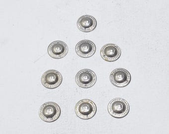 Middle Eastern Stamped Silver Decorative Button