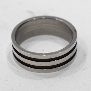 Ring Stainless Steel Etched Band Ring