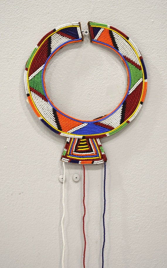 African Masai Beaded Traditional Wedding Necklace Kenya View 2
