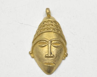 Pendant African Brass Baule Mask Pendant
