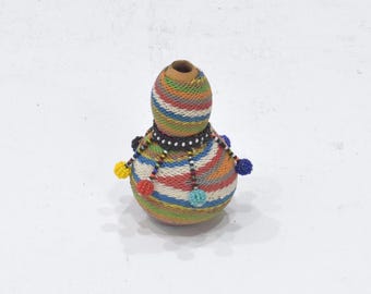 African Zulu  Beaded Medicine Gourd RSA